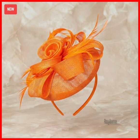 Vintage Feather Fascinator Hat with Flower Design for Weddings & Special
